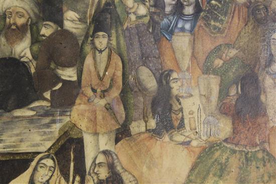 A 19th century Persian School watercolour, 19.25ins wide